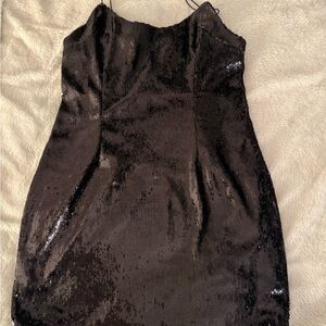 Pretty Little Thing - Black Sequin Slip Dress - Elegant Party Dress